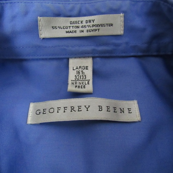 Geoffrey Beene men's blue button down dress shirt - Picture 6 of 6